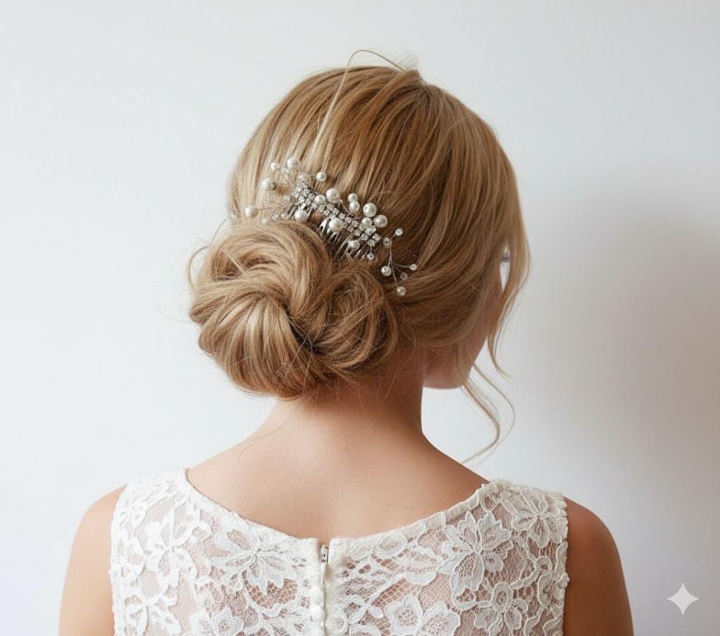 Silver Pearl Crystal Bridal Hair Comb